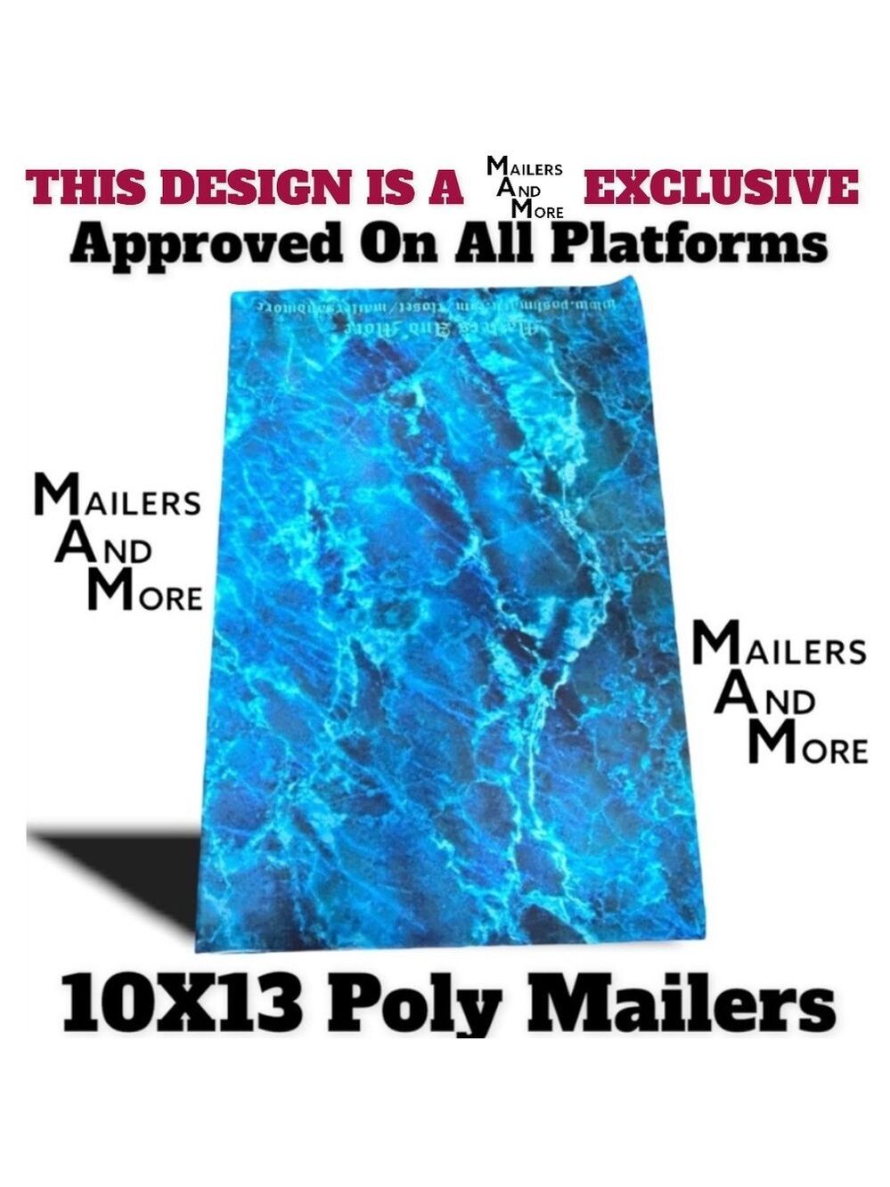 25 10X13  Poly Mailers Blue Ice Water Marble Shipping Envelopes PRICE IS FIRM - Picture 8 of 11